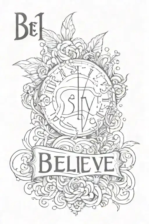 believe with date of birth tattoo design idea
