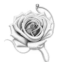 snake climbing a rose  tattoo design idea