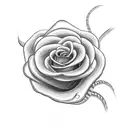 snake climbing a rose  tattoo design idea
