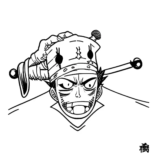 Zoro's swords with luffy's hat tattoo design idea