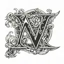 Amber V letter tattoo design idea