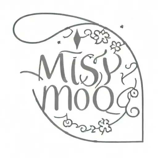 text that says "missy moo" and accompanying symbol tattoo design idea