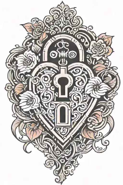 heart shaped lock tattoo design idea