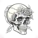 skeleton head tattoo design idea