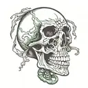 skeleton head tattoo design idea