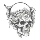 skeleton head tattoo design idea
