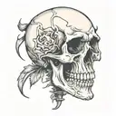 skeleton head tattoo design idea