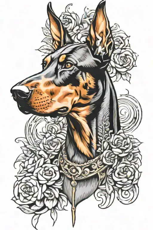 Doberman tattoo design idea