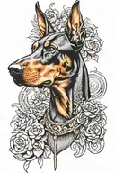 Doberman tattoo design idea