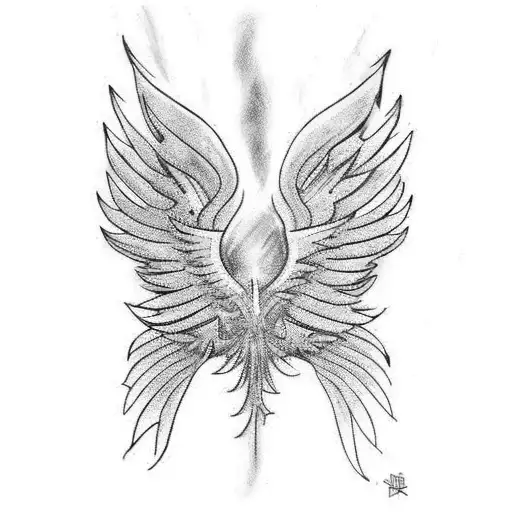 Premium Photo | Colorful matt phoenix bird with open wings tattoo design on  white background