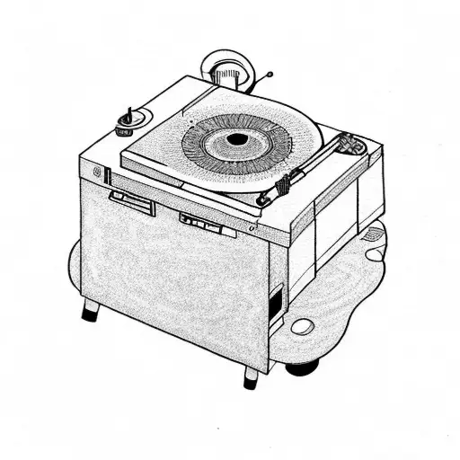 record player tattoo design idea