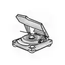 record player tattoo design idea