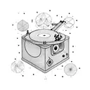 record player tattoo design idea