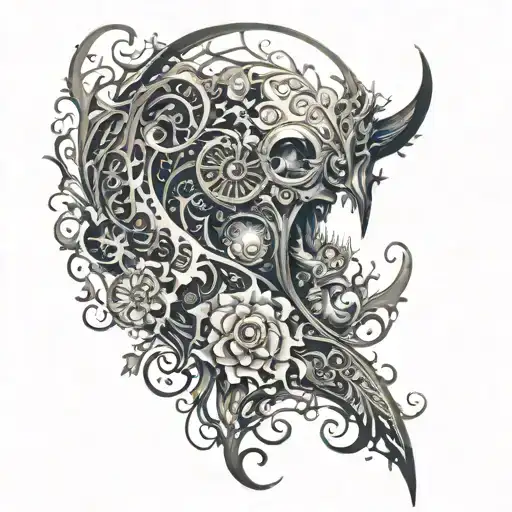 dark fantasy tattoo design idea