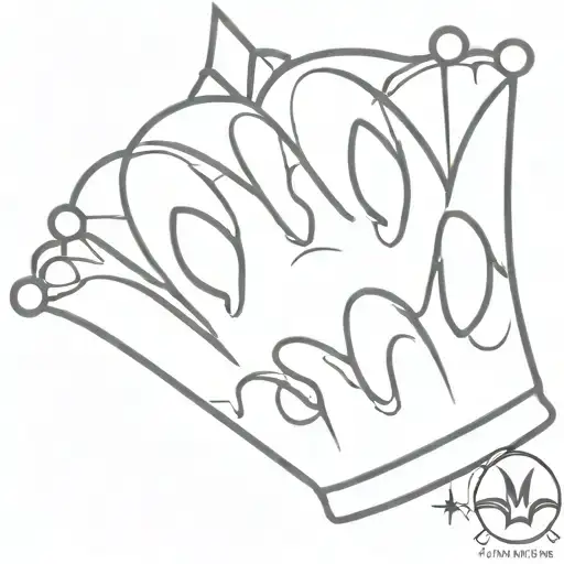 Maltese dog paw print and crown  tattoo design idea