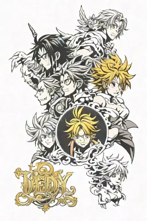 seven deadly sins anime characters tattoo design idea