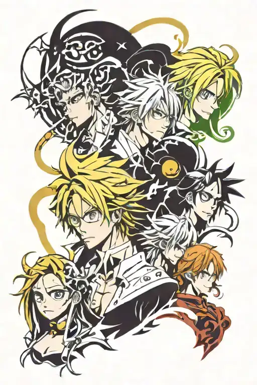 seven deadly sins anime characters eyes  tattoo design idea