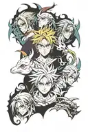 seven deadly sins anime characters eyes  tattoo design idea