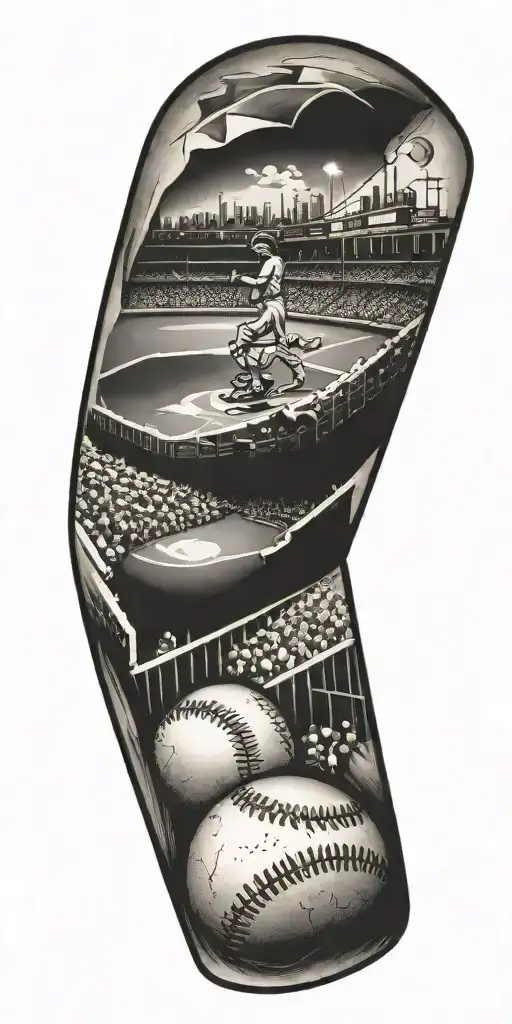 A baseball diamond tattoo design idea