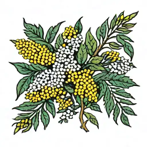 wattle tattoo design idea