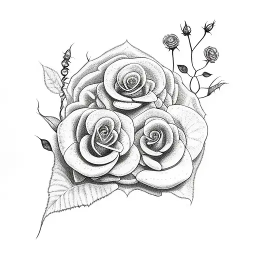 snake heads as butterfly with a rose going through it that has poison ivy as leaves tattoo design idea