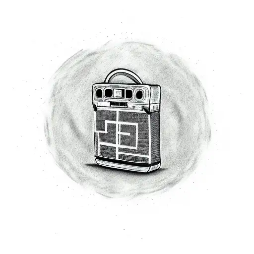 A graffiti-style tattoo of my brothers' names with a boombox tattoo design idea