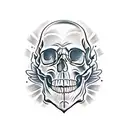 stylized skull thats missing a jawbone tattoo design idea