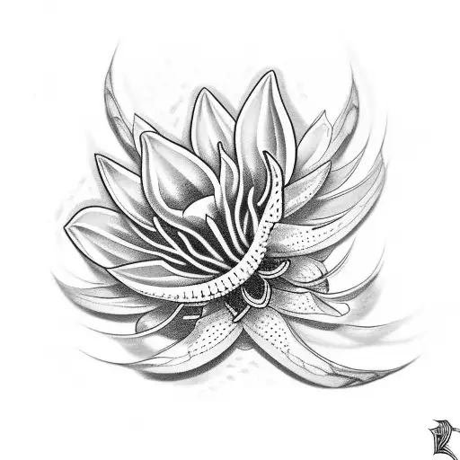 blood lily with viper wrapping around  tattoo design idea