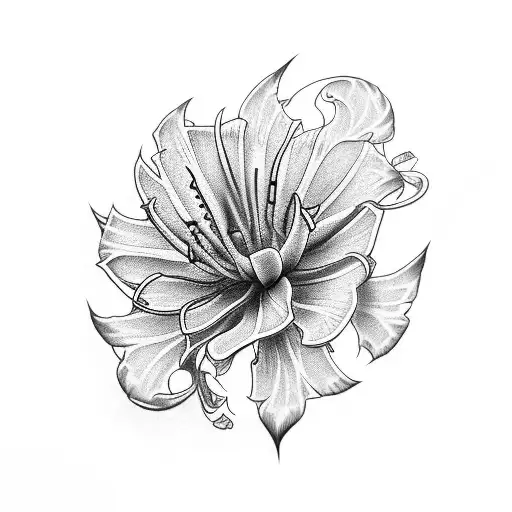 blood lily viper tattoo design idea