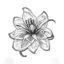 blood lily with viper wrapping around  tattoo design idea