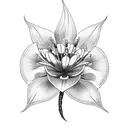blood lily with viper wrapping around  tattoo design idea