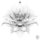 blood lily with viper wrapping around  tattoo design idea
