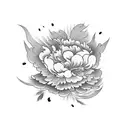 Peony tattoo design idea