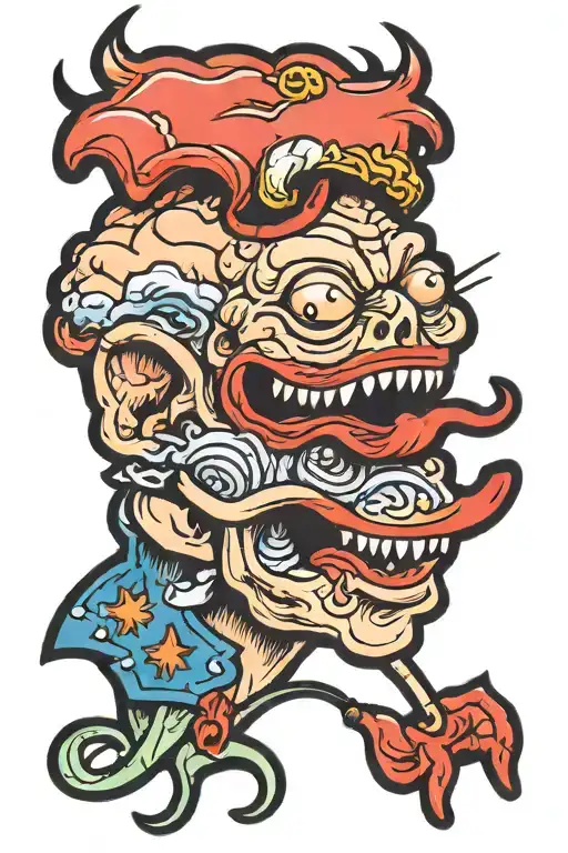 brain from pinky and the brain tattoo design idea