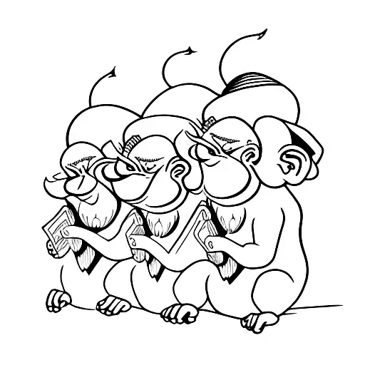 3 wise monkeys  tattoo design idea