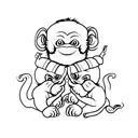 3 wise monkeys  tattoo design idea