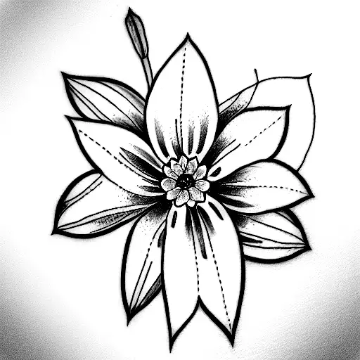 marigold with lily of the valley, daffodil, and 2 narcissus tattoo design idea