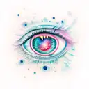 galaxy in eye tattoo design idea