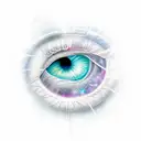 galaxy in eye tattoo design idea