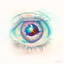 galaxy in eye tattoo design idea