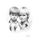autism mom and son love tattoo design idea