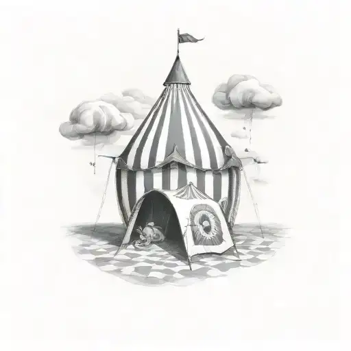 Circus tent tattoo design idea