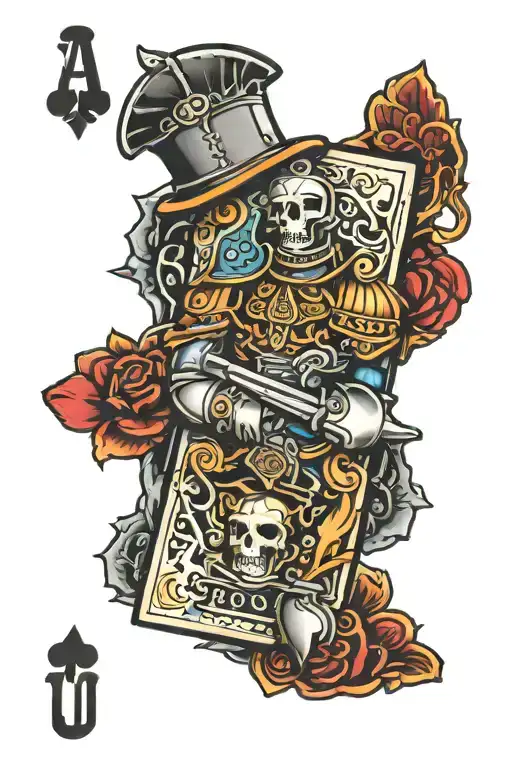 a jack of spades playing card with a paladin knight tattoo design idea
