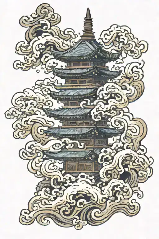 pillar of fire and smoke tattoo design idea