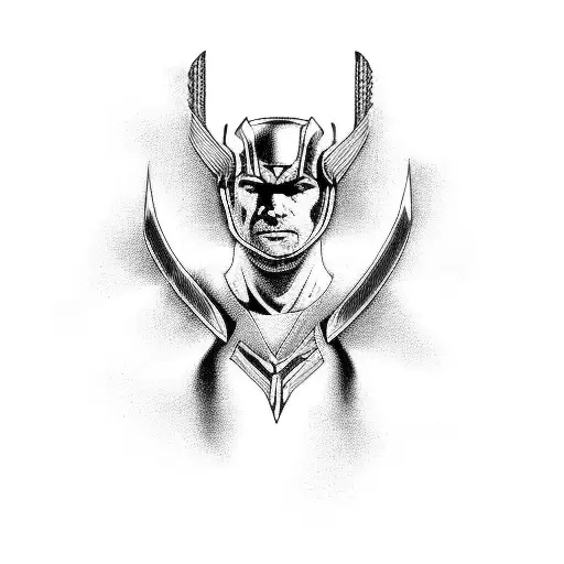 Thor com machado na mão tattoo design idea