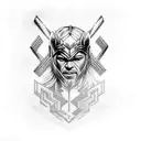 Thor com machado tattoo design idea