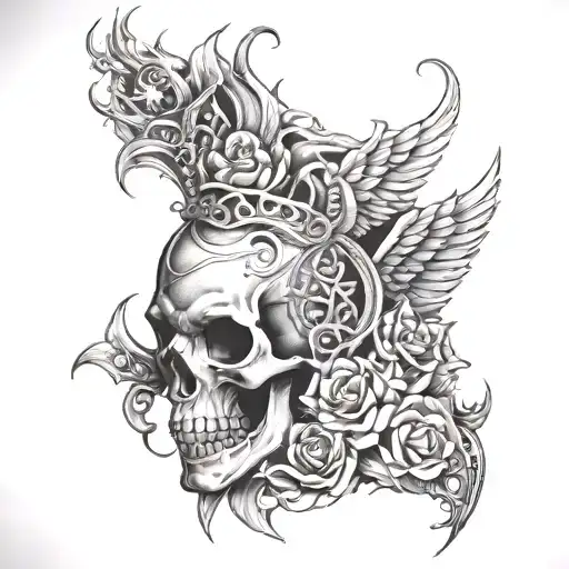 MORS NON IS FINISHED tattoo design idea
