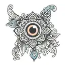 hamsa with evil eye  tattoo design idea