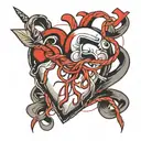 heart wrapped with red string  tattoo design idea