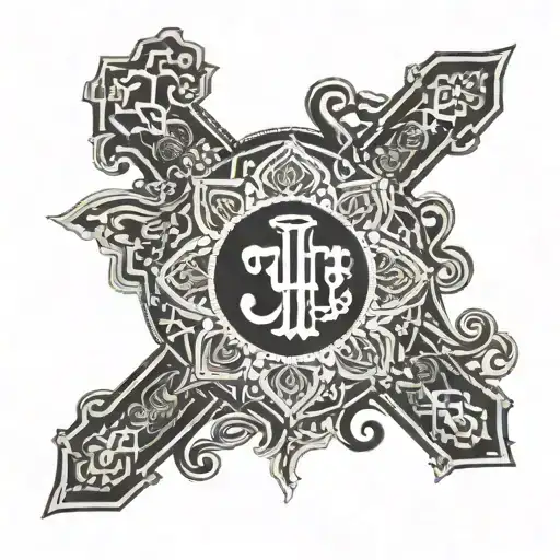 JJMJJ with a cross and mandala design incorporating tattoo design idea